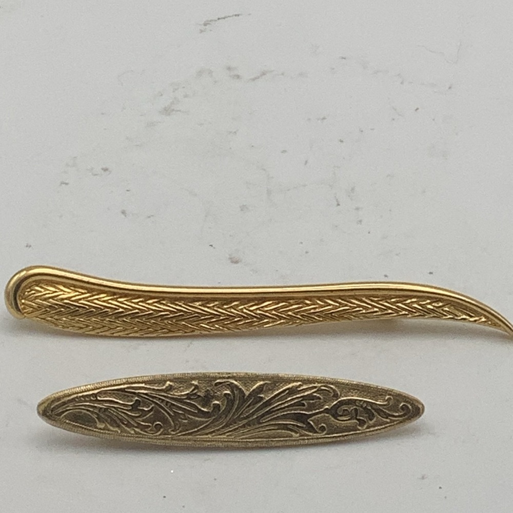 Two Vintage Gold-tone Pins/Brooches